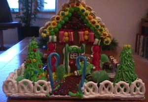 Our first gingerbread house, 1998