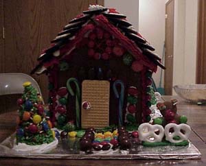 Notice the path, the tree, and the gingerbread man!