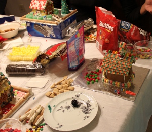 A view of one of the decorating tables.