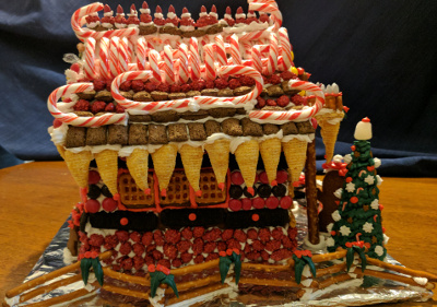 While Shaya and Katelynn's houses were very elegant, mine was overstated. I wanted a reprise of Peppermint Patty's House of Hair - at least some significant candy canes on the roof.